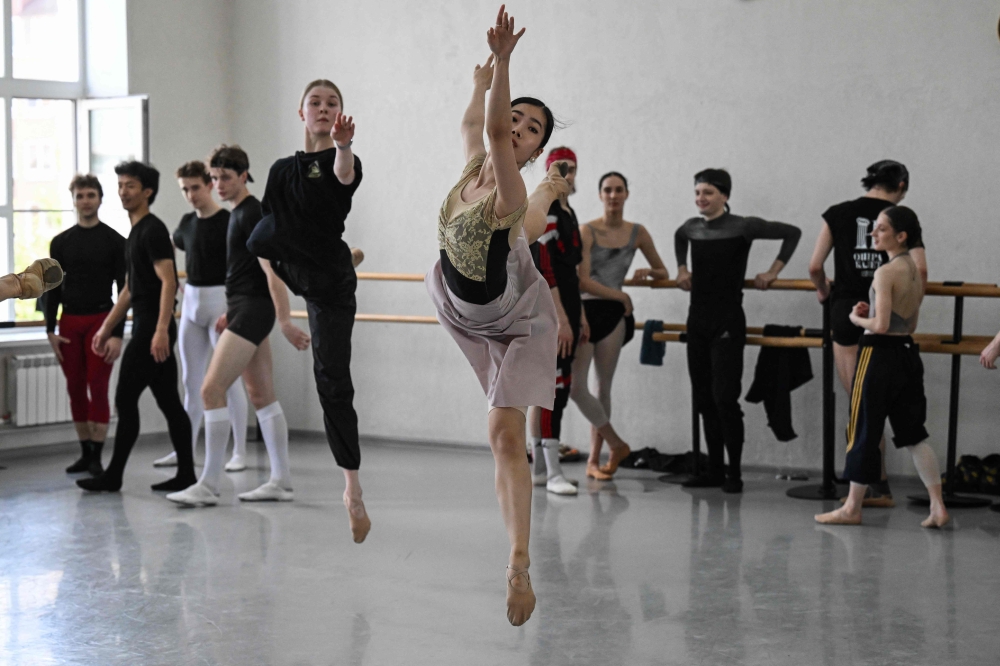 Japanese ballet dancer Haruka Takemi, 20, attends a ballet lesson at the Nizhny Novgorod Opera and Ballet Theatre in Nizhny Novgorod on May 17, 2026. — AFP pic