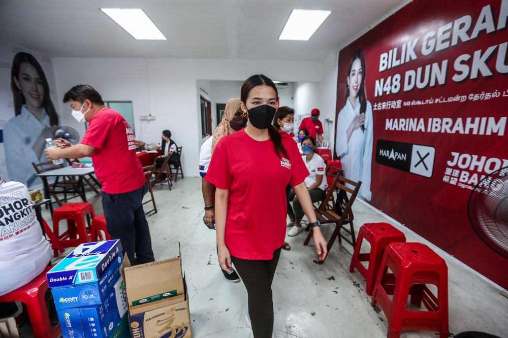 Marina Ibrahim, 38, who was DAP assemblywoman for the Chinese-majority Skudai constituency, publicly announced on May 31 her decision ahead of the Johor state election. She will not defend her Skudai seat. — Picture by Hari Anggara