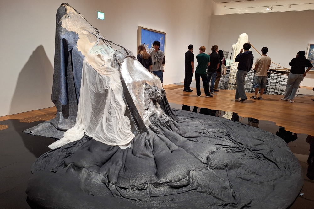 Lee Bul’s 'Scale of Tongue', which resembles a sinking ship, is seen here at M+ in Hong Kong. — Picture by Ida Lim