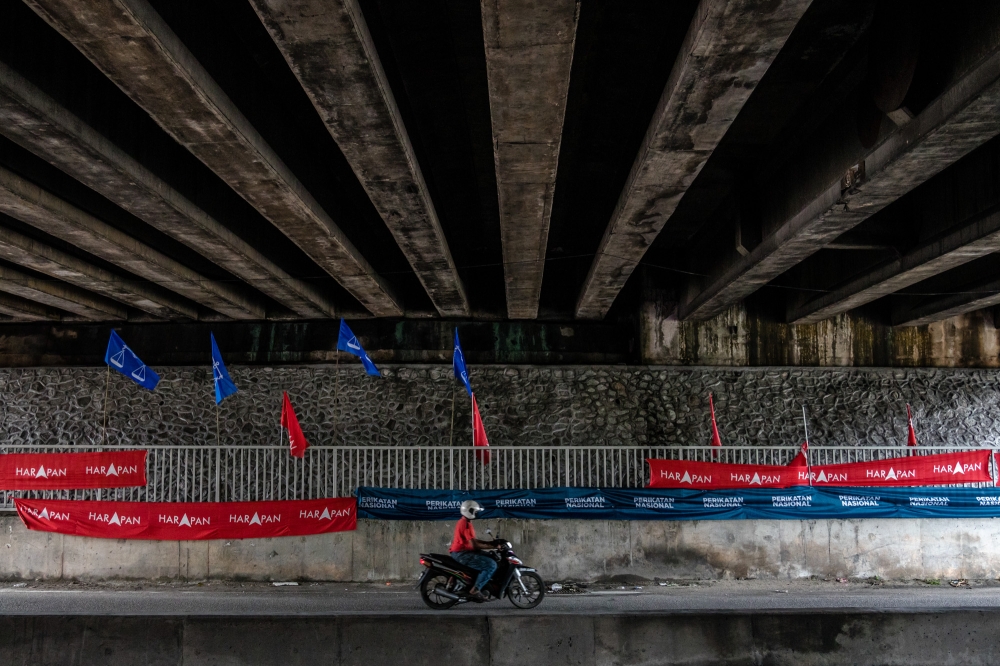 The author argues that the Johor and Negeri Sembilan elections are being driven by a contest over identity politics, with parties trying to outdo each other as more important issues are sidelined. — Picture by Firdaus Latif