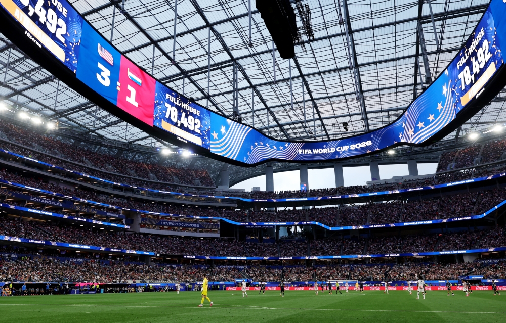 A general view inside the stadium during the Group D Fifa World Cup 2026 match between United States and Paraguay at Los Angeles Stadium, Inglewood, California June 12, 2026. — Kiyoshi Mio/Imagn Images pic via Reuters
