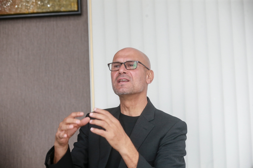 Abbas Saad speaks to NewsPulse during the live telecast of the Fifa World Cup 2026 match between Mexico and Korea Republic at The Met Corporate Towers in Kuala Lumpur June 19, 2026. — Picture by Sayuti Zainudin
