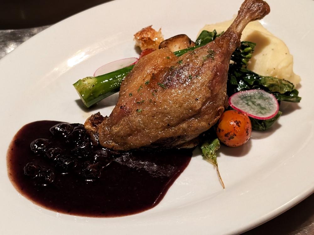 A classic French dish, duck leg ‘confit’ isn’t reinventing the wheel. But it’s a testament to the kitchen’s ability to execute a time-tested dish. — Picture by Ethan Lau