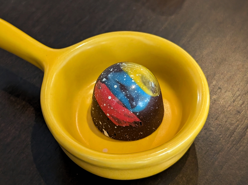 The single-origin Venezuelan chocolate bonbon is quite the treat. — Picture by Ethan Lau