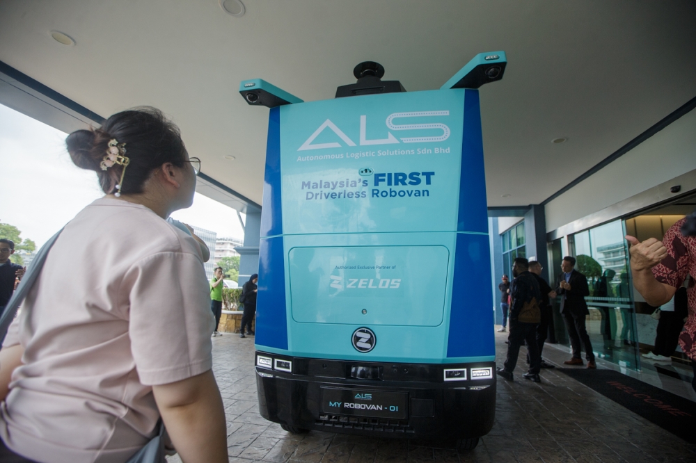 The RoboVan trials are expected to begin in the coming months along the MyAV route, which covers areas including Persiaran Apec, Persiaran Cyberpoint and Persiaran Rimba, with the vehicle operating in real-world mixed traffic conditions. — Picture by Raymond Manuel