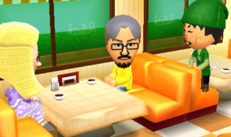 Zelda inventor Shigeru Miyamoto (right) springs a surprise in 'Tomodachi Life.' u00e2u20acu201d AFP pic
