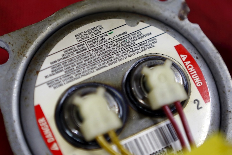 A recalled Takata airbag inflator is shown after it was removed at the AutoNation Honda dealership service department in Miami, Florida, United States on June 25, 2015. u00e2u20acu201d Reuters pic
