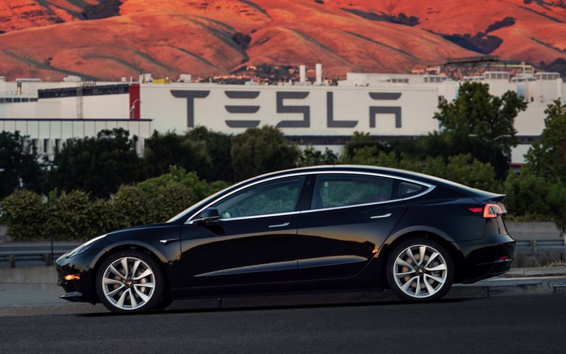 First production model of Tesla Model 3 out the assembly line in Fremont, California is seen in this undated handout photo from Tesla Motors July 10, 2017. — Reuters pic