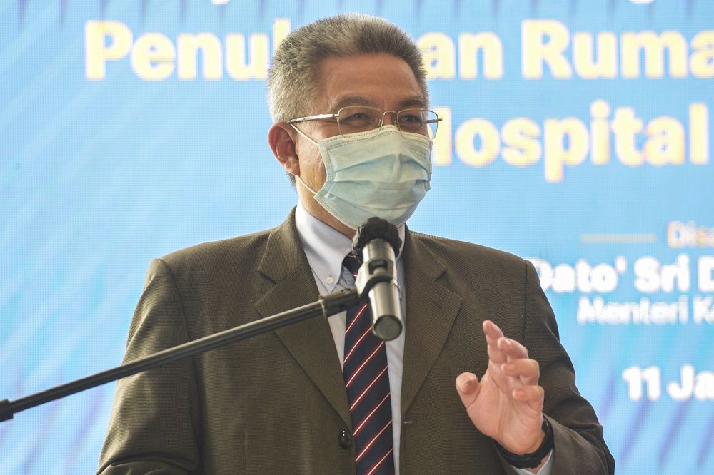 Health Minister Datuk Seri Dr Adham Baba announced the shortened period for ministers' travel isolation yesterday. — Picture by Miera Zulyana