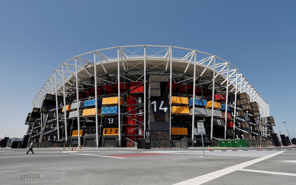 General view outside Stadium 974, a venue for the 2022 Qatar World Cup in Doha, March 30, 2022. u00e2u20acu201d Reuters pic 