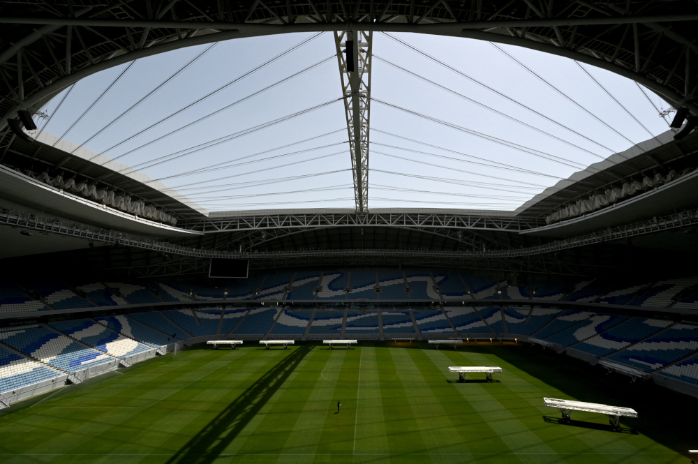 This photograph taken March 29, 2022 shows an interior view of the al-Janoub Stadium in Doha, which will host matches of the Fifa football World Cup 2022. u00e2u20acu201d AFP pic 